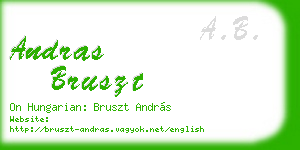 andras bruszt business card